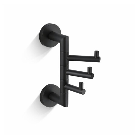 CLASSIC – Towel hook / triple swivel / matt black #1