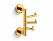 CLASSIC – Towel hook / triple swivel / glossy gold
