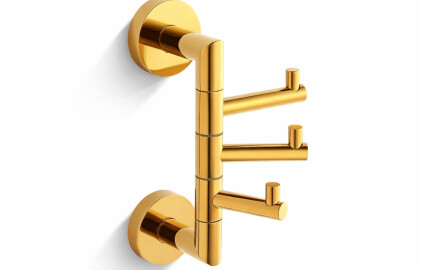 CLASSIC – Towel hook / triple swivel / glossy gold
