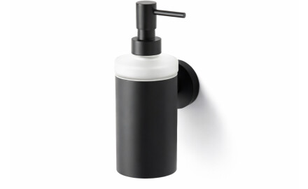 CLASSIC – Liquid soap dispenser / metal casing, frosted glass / matt black