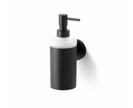CLASSIC – Liquid soap dispenser / metal casing, frosted glass / matt black