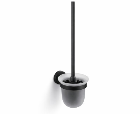 CLASSIC – Wall-mounted toilet brush / frosted glass / matt black