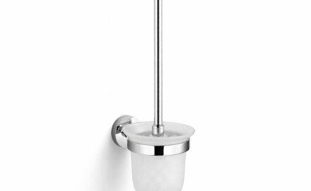 CLASSIC – Wall-mounted toilet brush / frosted glass / chrome