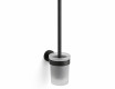 CLASSIC – Wall-mounted toilet brush / frosted glass holder / matt black