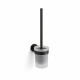 CLASSIC – Wall-mounted toilet brush / frosted glass holder / matt black #1