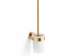 CLASSIC – Wall-mounted toilet brush / frosted glass holder / glossy gold