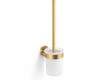 CLASSIC – Wall-mounted toilet brush / frosted glass holder / brushed gold