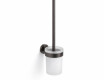 CLASSIC – Wall-mounted toilet brush / frosted glass holder / brushed graphite