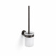 CLASSIC – Wall-mounted toilet brush / frosted glass holder / brushed graphite #1
