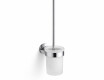 CLASSIC – Wall-mounted toilet brush / frosted glass holder / chrome