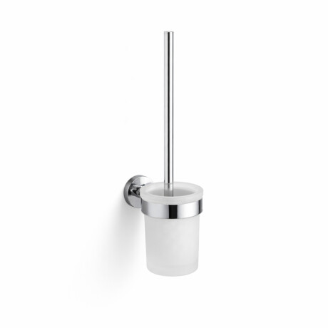 CLASSIC – Wall-mounted toilet brush / frosted glass holder / chrome #1