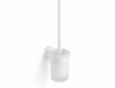 CLASSIC – Wall-mounted toilet brush / frosted glass holder / matt white