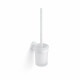 CLASSIC – Wall-mounted toilet brush / frosted glass holder / matt white #1