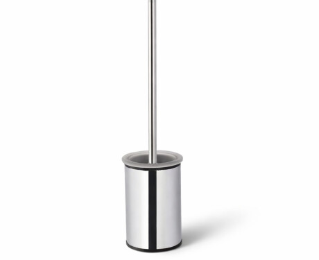 CLASSIC – Low-profile freestanding toilet brush / metal holder, glass brush head / chrome