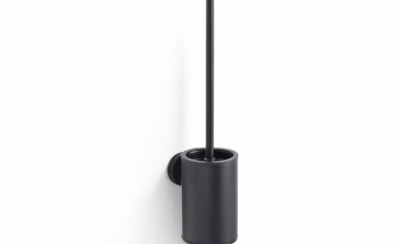 CLASSIC – Low-hanging toilet brush / metal holder, plastic brush head / matt black