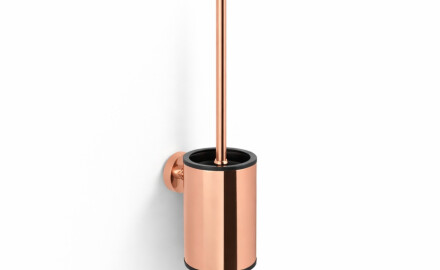 CLASSIC – Low-hanging toilet brush / metal holder, plastic brush head / rose gold gloss