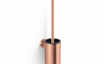 CLASSIC – Low-hanging toilet brush / metal holder, plastic brush head / rose gold brushed finish