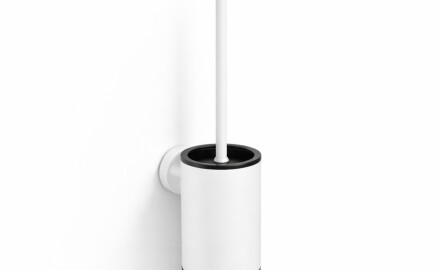 CLASSIC – Low-hanging toilet brush / metal holder, plastic brush head / matt white