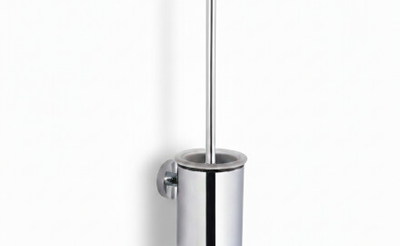 CLASSIC – Low-hanging toilet brush / metal holder, glass brush head / chrome