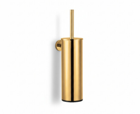 CLASSIC – Tall wall-mounted toilet brush / metal holder, plastic brush head / glossy gold