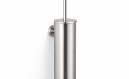 CLASSIC – Tall wall-mounted toilet brush / metal holder, plastic brush head / brushed steel