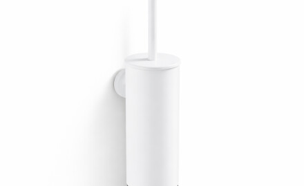 CLASSIC – Tall wall-mounted toilet brush / metal holder, plastic brush head / matt white