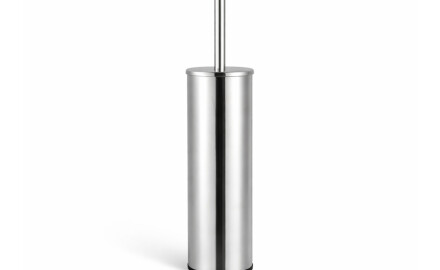 CLASSIC – Tall freestanding toilet brush / metal container, plastic brush head / chrome