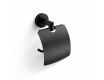 CLASSIC – Toilet roll holder / with cover / matt black