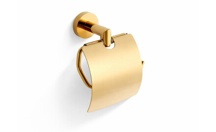 CLASSIC – Toilet roll holder / with cover / glossy gold