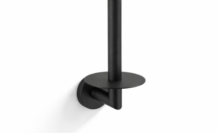CLASSIC – Holder with a rosette for a spare roll of toilet paper / matt black