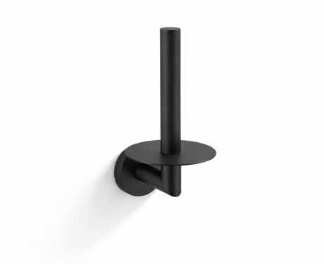 CLASSIC – Holder with a rosette for a spare roll of toilet paper / matt black