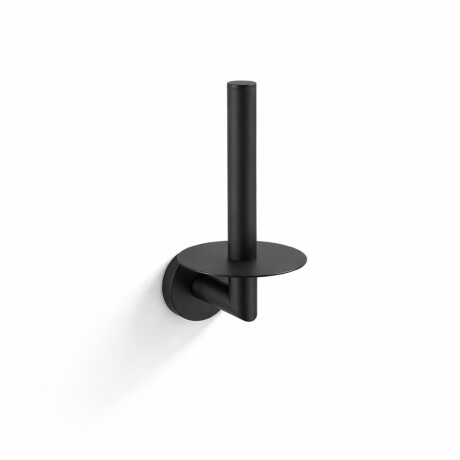 CLASSIC – Holder with a rosette for a spare roll of toilet paper / matt black #1