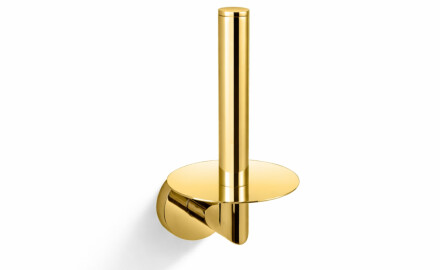 CLASSIC – Holder with a rosette for a spare roll of toilet paper / glossy gold