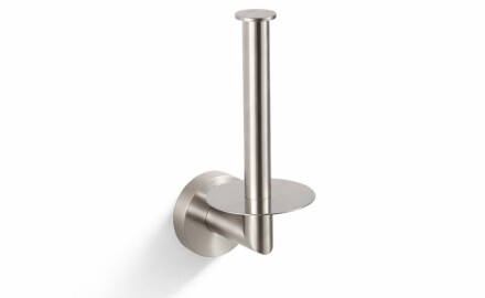CLASSIC – Holder with a rosette for a spare roll of toilet paper / brushed steel