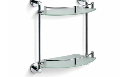 CLASSIC – Double semi-circular shelf / chrome, matt glass