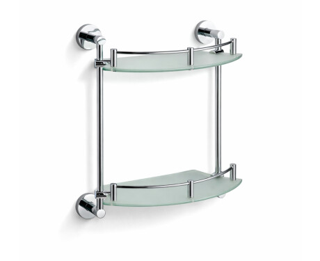 CLASSIC – Double semi-circular shelf / chrome, matt glass