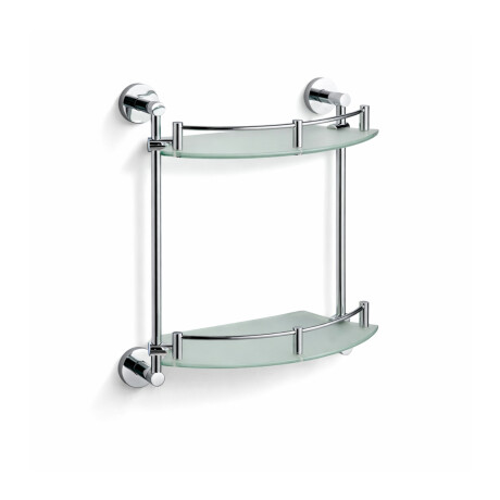 CLASSIC – Double semi-circular shelf / chrome, matt glass #1