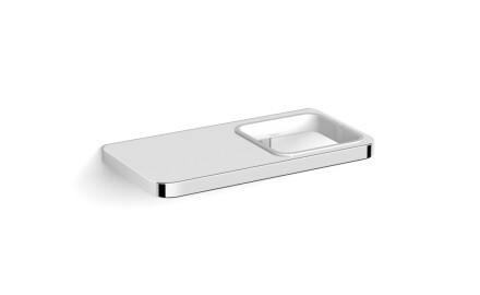 NEXT – Single bracket with shelf / * glass to be ordered separately / chrome