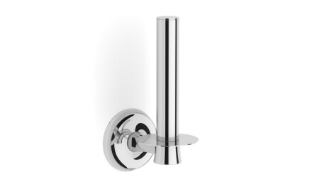 MONACO – Holder with a rosette for a spare roll of toilet paper / chrome