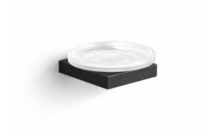 KOBE Soap Dish  / matt black, matt glass