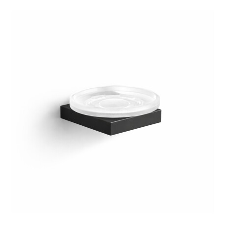 KOBE Soap Dish  / matt black, matt glass #1