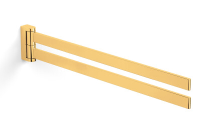 MILANO – Towel rail / double-arm, adjustable / glossy gold