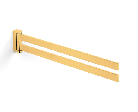 MILANO – Towel rail / double-arm, adjustable / glossy gold