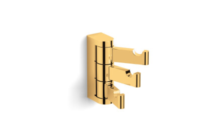 MILANO – Towel hook / triple swivel / glossy gold