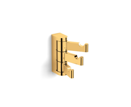 MILANO – Towel hook / triple swivel / glossy gold
