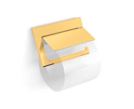 MILANO – Toilet roll holder / swivel with cover / glossy gold