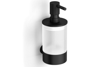 MEGAN – Liquid soap dispenser / matt black, matt glass