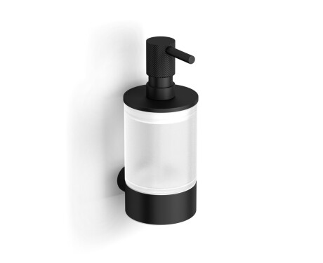 MEGAN – Liquid soap dispenser / matt black, matt glass