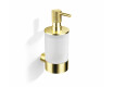 MEGAN – Liquid soap dispenser / brushed champagne gold, frosted glass
