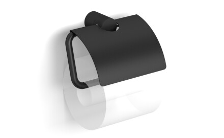MEGAN – Toilet roll holder / with cover / matt black
